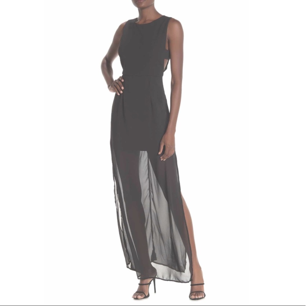 NWT One One Six Scarlet Maxi Black Dress